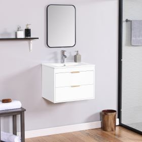 24  Floating Bathroom Vanity W  White Sink   Soft Close Doors