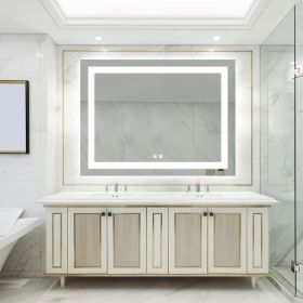 48X36 inch Bathroom Led Classy Vanity Mirror with focused backplane,High Lumen,Dimmable Touch,Wall Switch Control, Anti-Fog