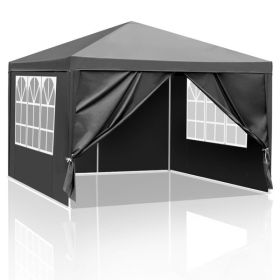 10'x10' Gazebo Waterproof Outdoor Canopy Patio Tent Party Tent for Wedding BBQ Cater, Black