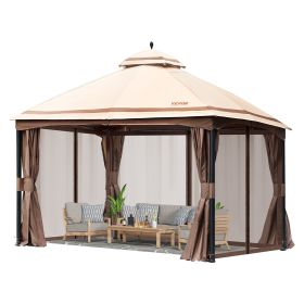 VEVOR Patio Gazebo for 10-12 Person, 10 x 13 FT Backyard Gazebo, with Mosquito Netting, Metal Frame, and PU Coated 180G Polyester