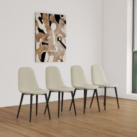 Dining Chairs Set of 4, Modern Accent Chairs with Linen Fabric Upholstered Seat