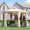 13ft x 13ft Patio Gazebo-Beige-AS