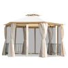 13ft x 13ft Patio Gazebo-Beige-AS