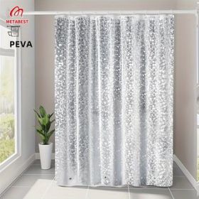 METABEST 3D Pebble Pattern Shower Curtain Liner  Durable PEVA Material With Heavy-Duty Magnets, Ideal For Shower Stalls And Bathtubs - 71x71 Inch (Option: W13284298)