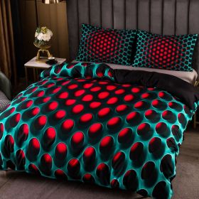 3pcs Y2K Stereoscopic Dense Holes Pattern Bedding Set; Colorful Duvet Cover Set (Without Quilt) (size: QUEEN)