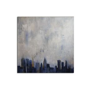 Handmade Abstract Oil Painting Top Selling Wall Art Modern Minimalist City Building Picture Canvas Home Decor For Living Room No Frame (size: 120x120cm)