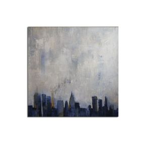 Handmade Abstract Oil Painting Top Selling Wall Art Modern Minimalist City Building Picture Canvas Home Decor For Living Room No Frame (size: 80x80cm)