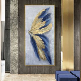 Best 100% Hand Painted Abstract Silver Gold Butterfly Oil Painting Canvas Art Modern Artwork Wall Art Picture Living Room Bedroom (size: 60X90cm)