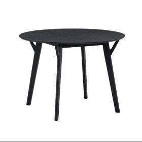 42.01 Inch Saving Place Table,Wooden Dining Table For 4 Persons,Modern Design Round Kitchen Table For Living Room,Apartment,Restaurant,Black (Color: Black)