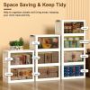 3Pcs Foldable Storage Bins with Lid Front Magnetic Door Collapsible Stackable Closet Organizer Containers with 4Pcs 360¬∞ Rotatable Wheels 8Pcs Small