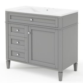 36-inch Bathroom Vanity With Top Sink (Color: Grey)