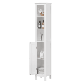 66.92 Inch Tall Bathroom Storage Cabinet (Color: White)